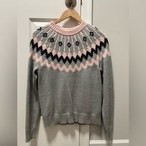 J. Crew sweater. Like new. No tags. Size XS. Grey and pink pattern.